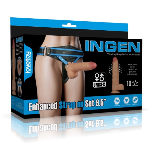 Vibrating Enhanced Strap on Set 9.5'' XS/S/M